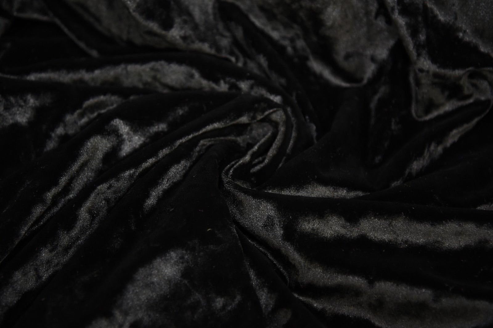 Black - Ice Crushed Velvet Glitz Premium Stretch *1 Fat Quarter* Curtain Material, Dress Material, Fabric Upholstery, Dress Making Velour Fabric 48cm x 58cm *Free UK Post*