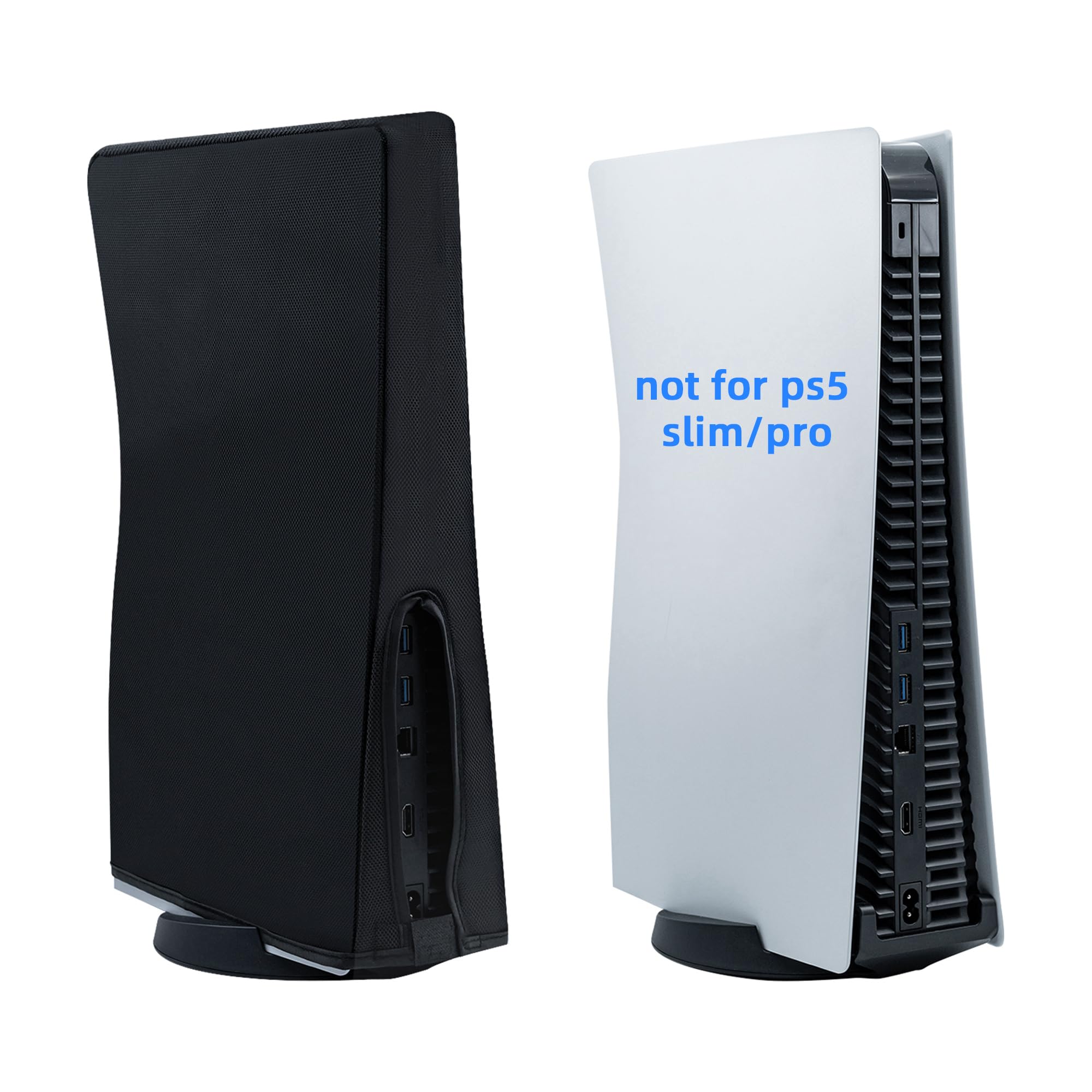 Mcbazel Dust Cover for PS5, Precision Cut Protective Case Anti Scratch Waterproof Cover Sleeve for Playstation 5 Console Digital Edition and Ultra HD Edition - Black (NOT for PS5 Slim/Pro)