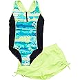 ZeroXposur Girls Swimsuit Set with Girls Bathing Suit One Piece and Swim Cover Up Shorts - UPF 30+ Girls' Swimwear