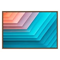 SIGNWIN Framed Canvas Wall Art Pastel Orange Blue Gradient Paper Pattern Geometric Line Photography Abstract Modern Closeup Urban for Living Room, Bedroom, Office - 16