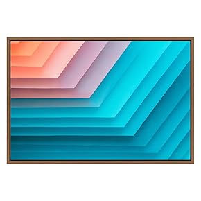 SIGNWIN Framed Canvas Wall Art Pastel Orange Blue...
