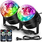 NEQUARE Disco Ball DJ Party Lights Sound Activated with Remote Control Strobe Lamp 7 Modes Stage Light for Home Room Dance Pa