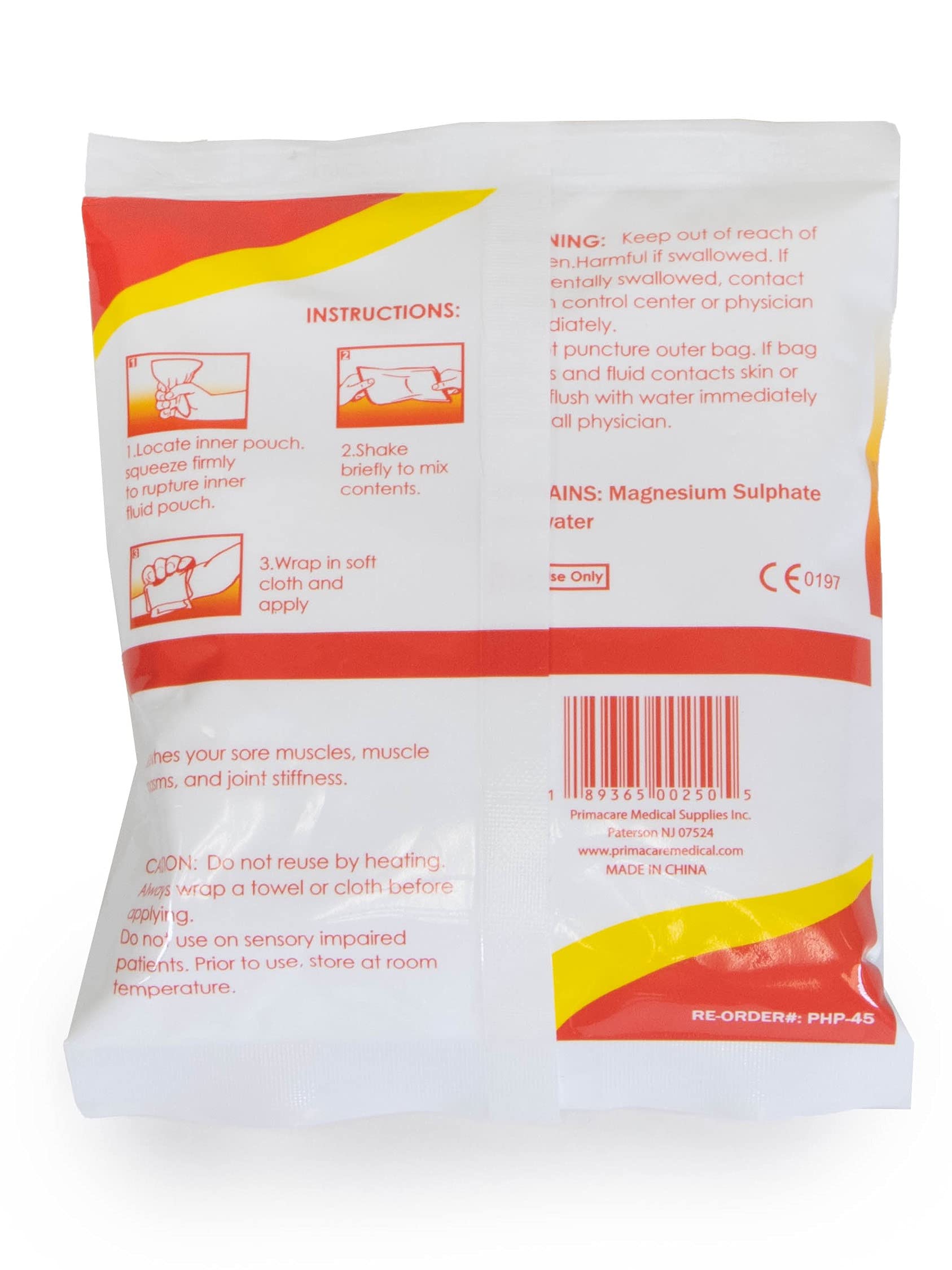 PrimaCare PHP-45 Instant Heat Pack for Emergency Heat Therapy, 4