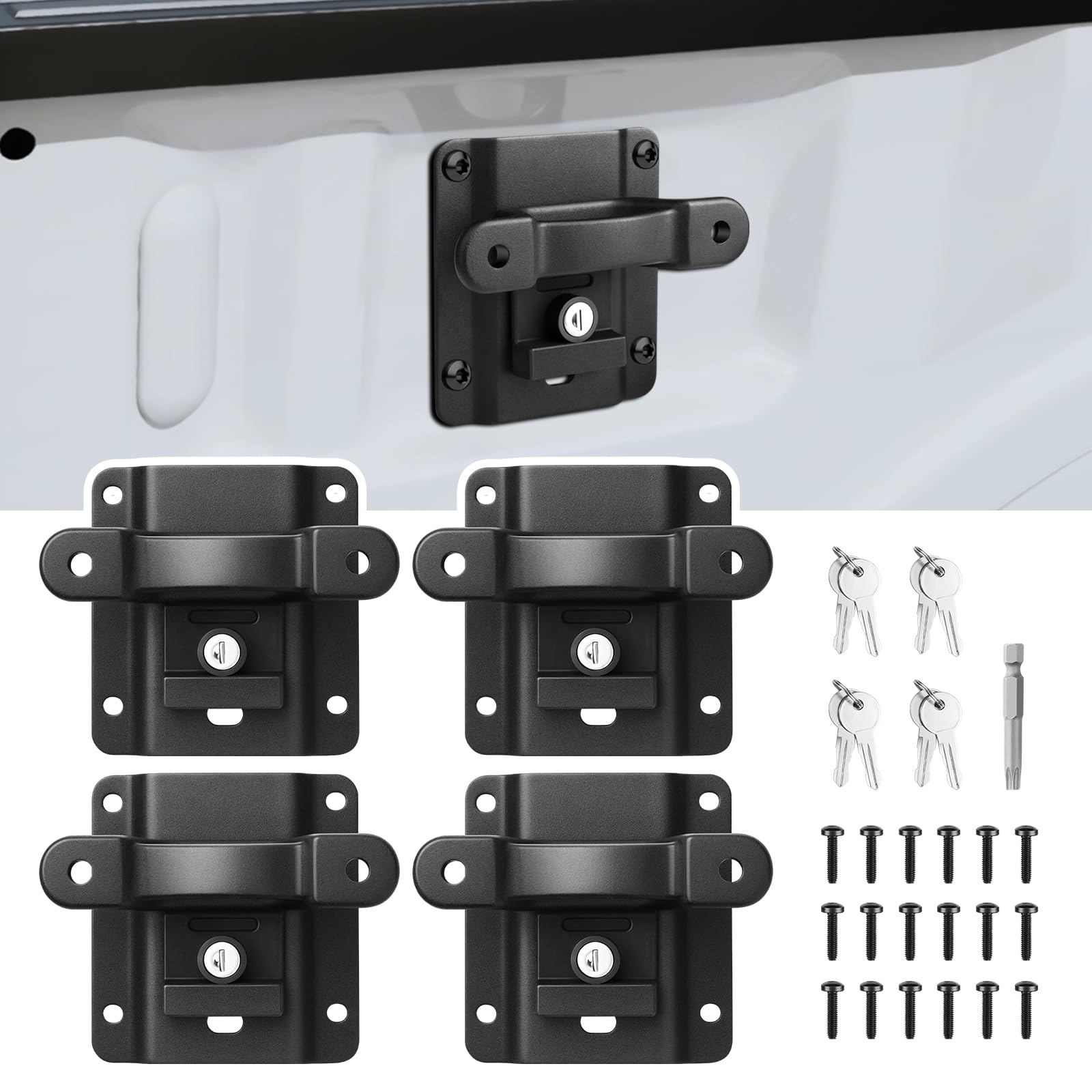 Photo 1 of RVgolf 4PCS Tie Down Anchors fit for Ford F150 F250 F350 &Raptor (Include Lightning) 2015-2025 2026 Truck Bed Tie Downs Replacement for Boxlink Bed Tie Downs# FL3Z-99000A64-B Automotive Accessories