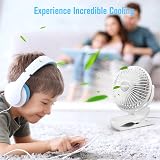HONYIN Mini USB Clip Fan Clip Desk Personal Fan 720° Rotation 3 Speeds view 5