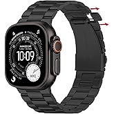 Suphart No Tool Needed Bands Compatible with Apple Watch Band 49mm 46mm 45mm 44mm 42mm for Men Women, Detachable Metal Strap for iWatch Ultra 3/2/1 Series 11 10 9 8 7 6-1, SE (Black)