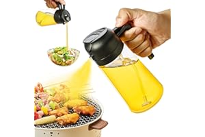 PARACITY Oil Dispenser Bottle for Kitchen, 2 in 1 Olive Oil Sprayer and Oil Dispenser, Oil Spray Bottle 500ML/ 17OZ for Cooking, Kitchen, BBQ, Air Fryer, Salad, Baking(1pcs Black)