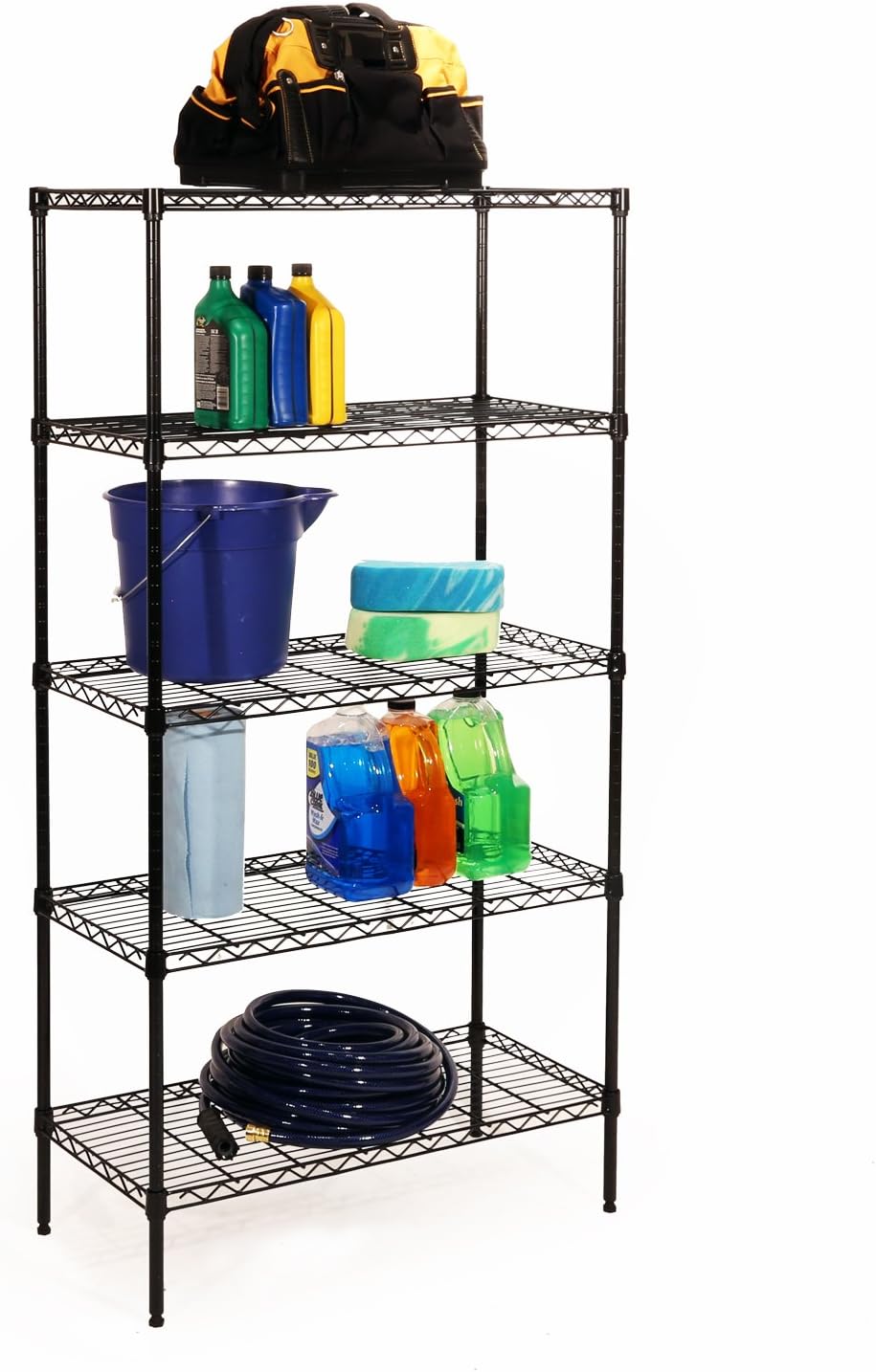 Seville Classics 5-Tier Black Epoxy Steel Wire Shelving, 30" W x 14" D x 60" H: Home & Kitchen