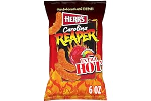 HERR'S Herr’s Cheese Curls, Carolina Reaper Flavor, Gluten Free Snacks, 6oz Bag (12 Count)