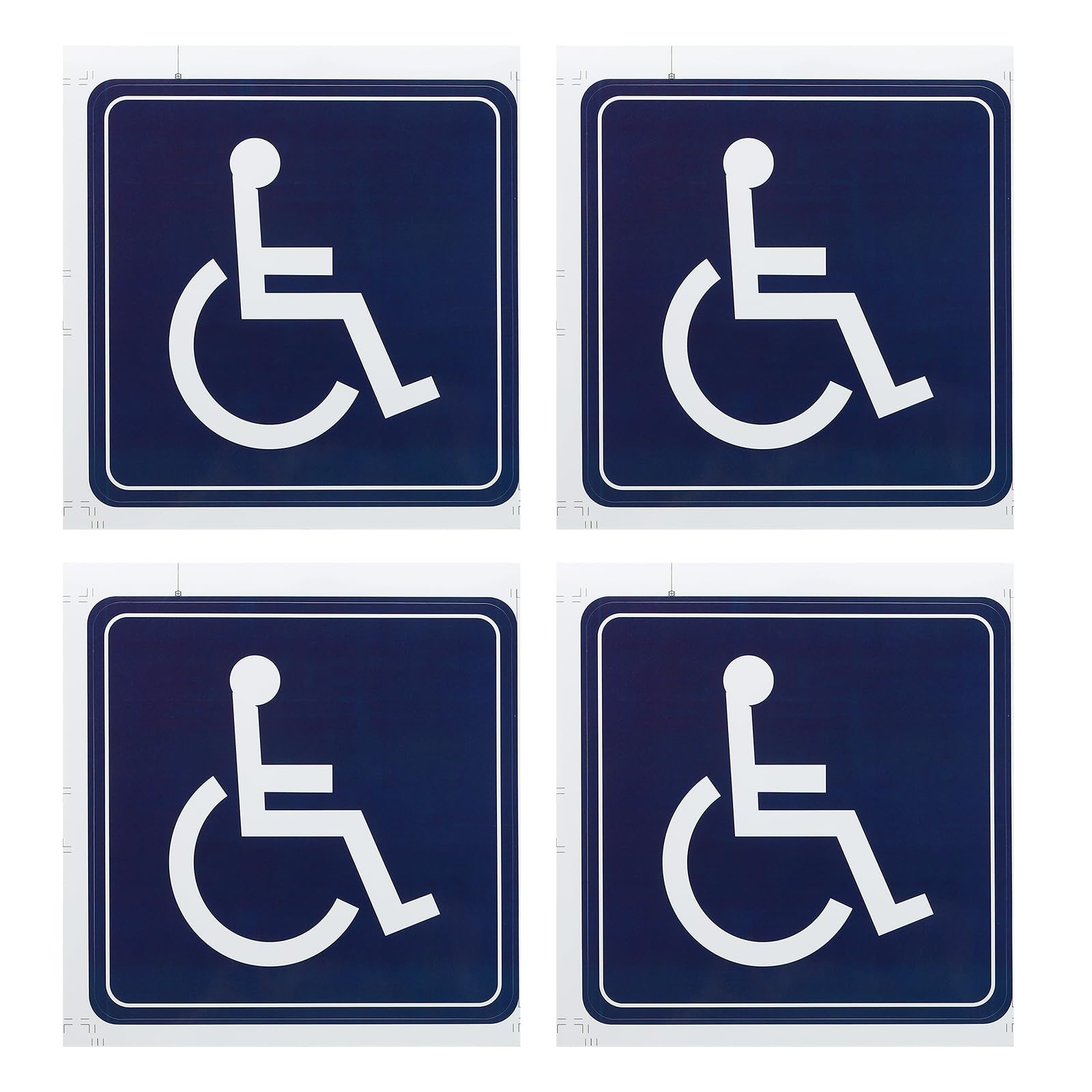PATIKIL Handicap Sign Stickers 6x6 Inch, 4 Pack Vinyl Accessible Sign Disabled Wheelchair Symbol for Wheelchair Person Indoor Outdoor Window Door, Dark Blue