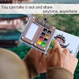 SKJAXF Watercolor Travel Case - 8 Compartment Wooden Palette Set view 5