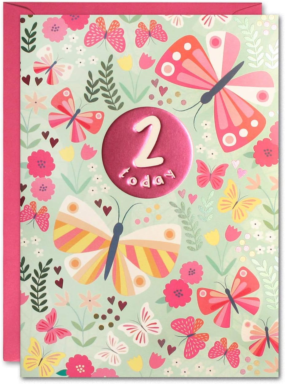 James Ellis Hc3140 Carte Danniversaire Motif Papillons 2 Ans Papeterie Fournitures De Bureau Nreprints Com
