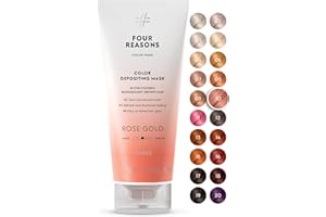 FOUR REASONS Color Mask, Rose Gold (27 Colours) – Hair Gloss & Colour Depositing Conditioner – Semi Permanent Hair Toner for 