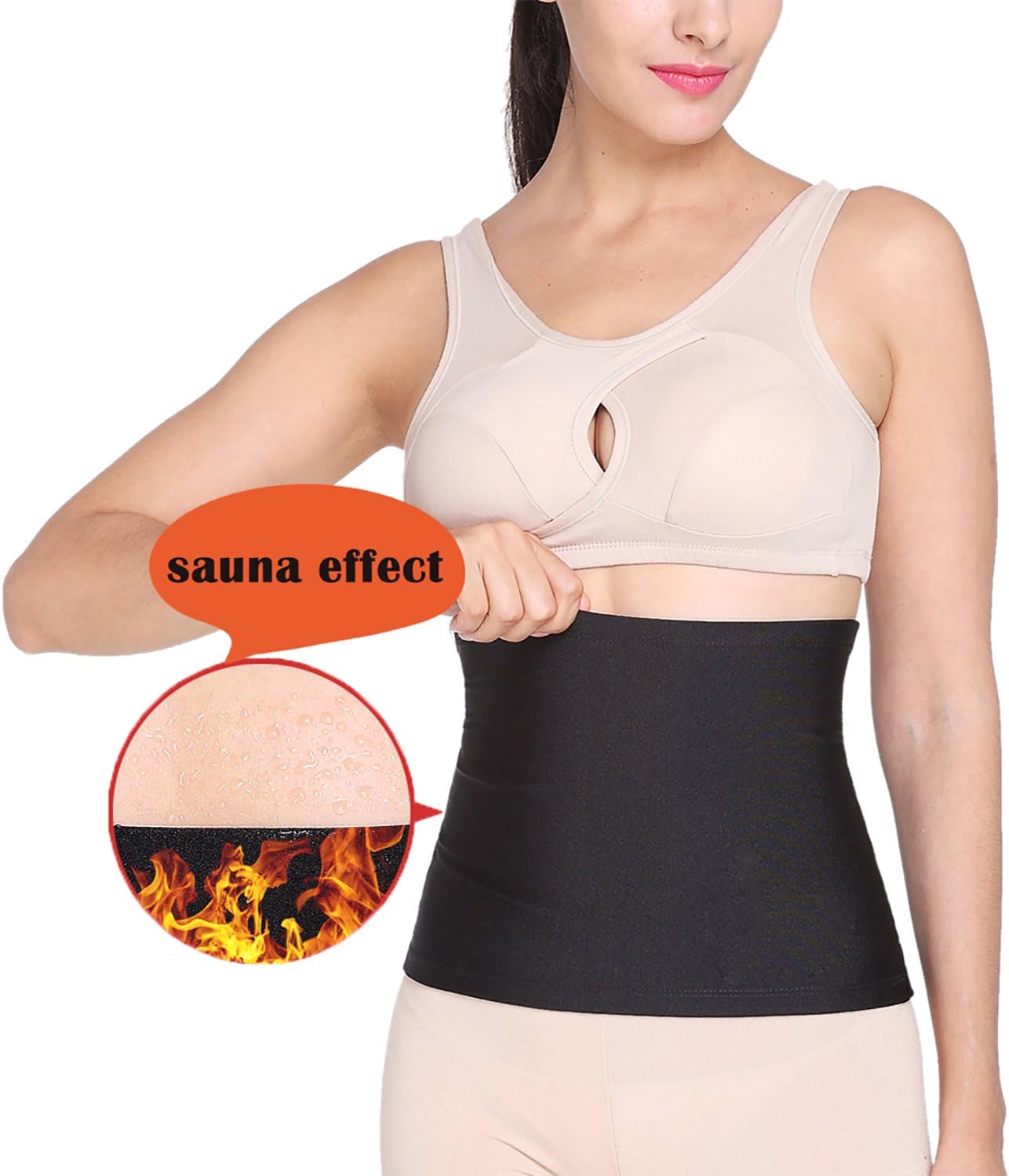 SETENOW Women's Hot Sweat Belt Slimming Waist Cincher Body Shaper Tummy Fat Burner Weight Loss Shapewear