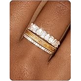 SOLEVAN Stackable Gold Rings for Women Non Tarnish Chunky 14K Gold Plated Stacking Cubic Zirconia Engagement Thumb Ring Set Stack Pack Statement Wedding Band Rings Promise Rings Gold Jewelry
