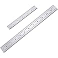 2 Pack Stainless Steel Ruler Machinist Engineer Metric Ruler with Markings 1/8, 1/16, 1/32, 1/64 Inch for Engineering, School, Office, Architect, and Drawing
