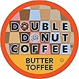 Double Donut Flavored Coffee Pods,Butter Toffee Coffee, Single Serve Medium Roast Coffee for Keurig K Cups Brewers, 24 Count