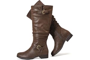 Luoika Women's Extra Wide Calf Knee High Boots, Plus Size Slouchy Knee-High Boots.