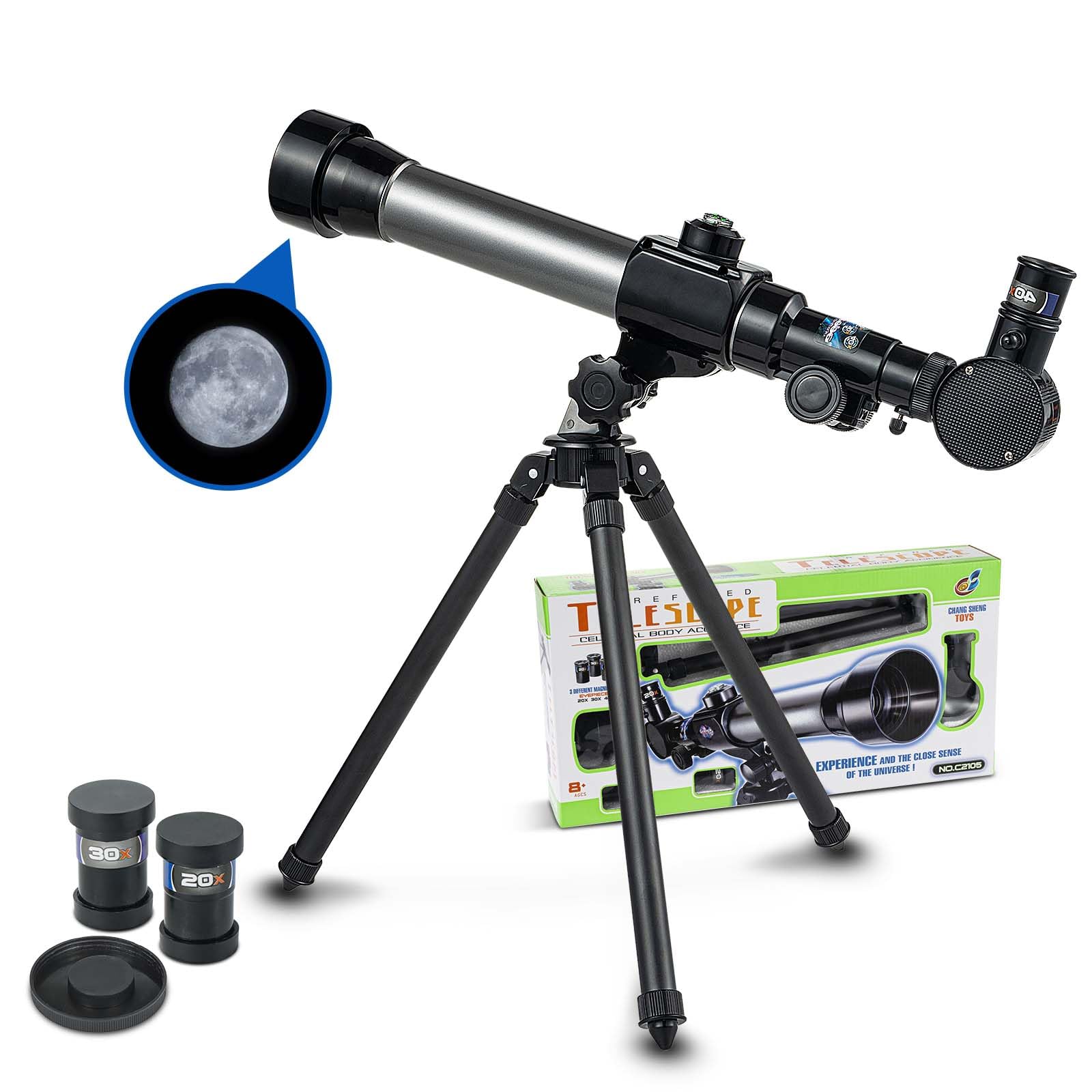 Photo 1 of Astronomical Telescope, Professional 20X 30X 40X Astronomical Landscape Telescope with Tripod, Portable for Beginners