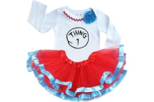 Luke and Lulu Twin Girl Outfits Thing 1 and Thing 2 Tutu Sets for Halloween Costumes | Toddler Baby Twins