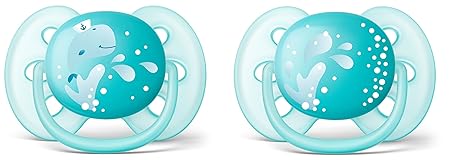 Philips Avent Ultra soft Schnuller 6-18 Monate SCF226/22, Doppelpack, Jungen, Wal/Wasser
