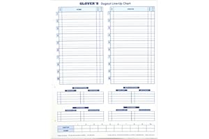 Glover's Scorebooks Dugout Line-Up Charts (11 x 14.5)