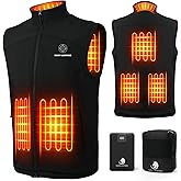 SNOW LEOPARD Heated Vest for Men Softshell Heated Vest with Battery Pack Included 7.4V 16000mAh Rechargeable Electric Vest