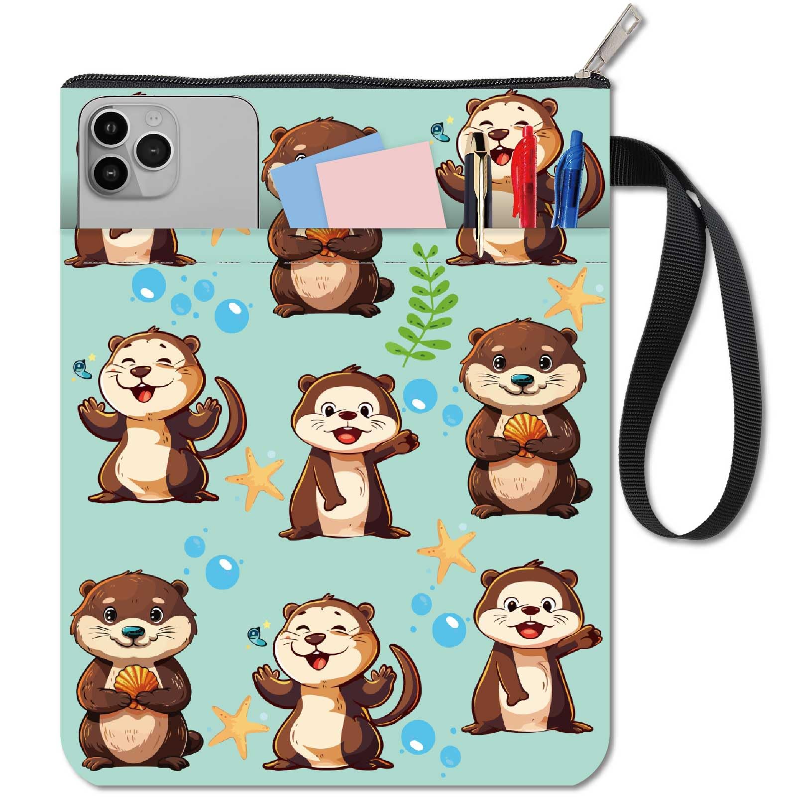 CRASPIRE Front Pocket Book Sleeve Book Cover with Zipper Washable Cloth 11 x 8.7 Inch Book Protector Pouch for Bookish Reader Librarian Bookworm Bibliophile Hardcover Paperback Club Gifts