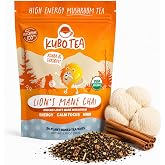 Kubo Lion's Mane Chai Mushroom Tea, Organic High Caffeine Tea Bags - 20 Ct | 155mg Caffeine Tea + Lion's Mane Mushroom for Calm Focus &amp; Mindful Morning Energy, Plant-Based Tea Bags, Sugar &amp; Calorie Free