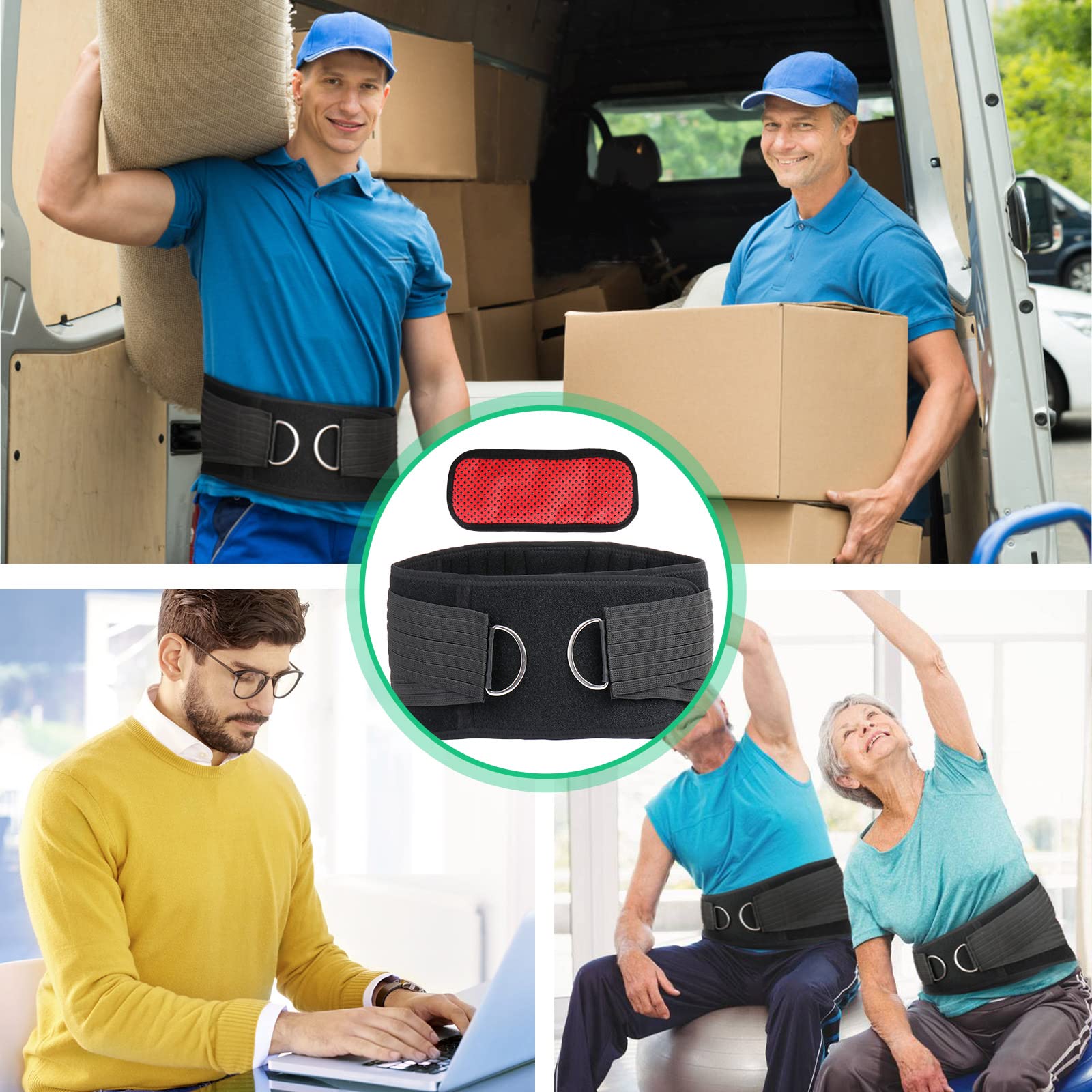 Back Brace for Lower Back Pain Relief - Men Women Back Support Belt for Heavy Lifting Sciatica Scoliosis Herniated Disc - Adjustable Lumbar Support Belt Breathable Mesh Design (L 30.7