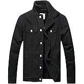 LZLER Men's Fleece Jean Jacket Winter Cotton Sherpa Lined Denim Fur Trucker Jacket