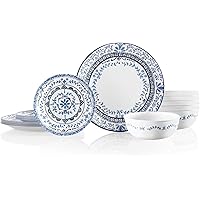 Corelle Service for 6 Chip Resistant Dinnerware Set, 18-Piece, Portofino