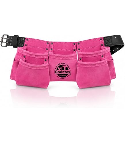 GRAINTEX DS2015 11 Pocket Professional Work Apron Pink Color Suede