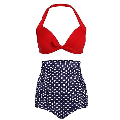 COCOSHIP Retro Floral Halter High Waist Bikini Set Cameroon Ubuy - Main Image