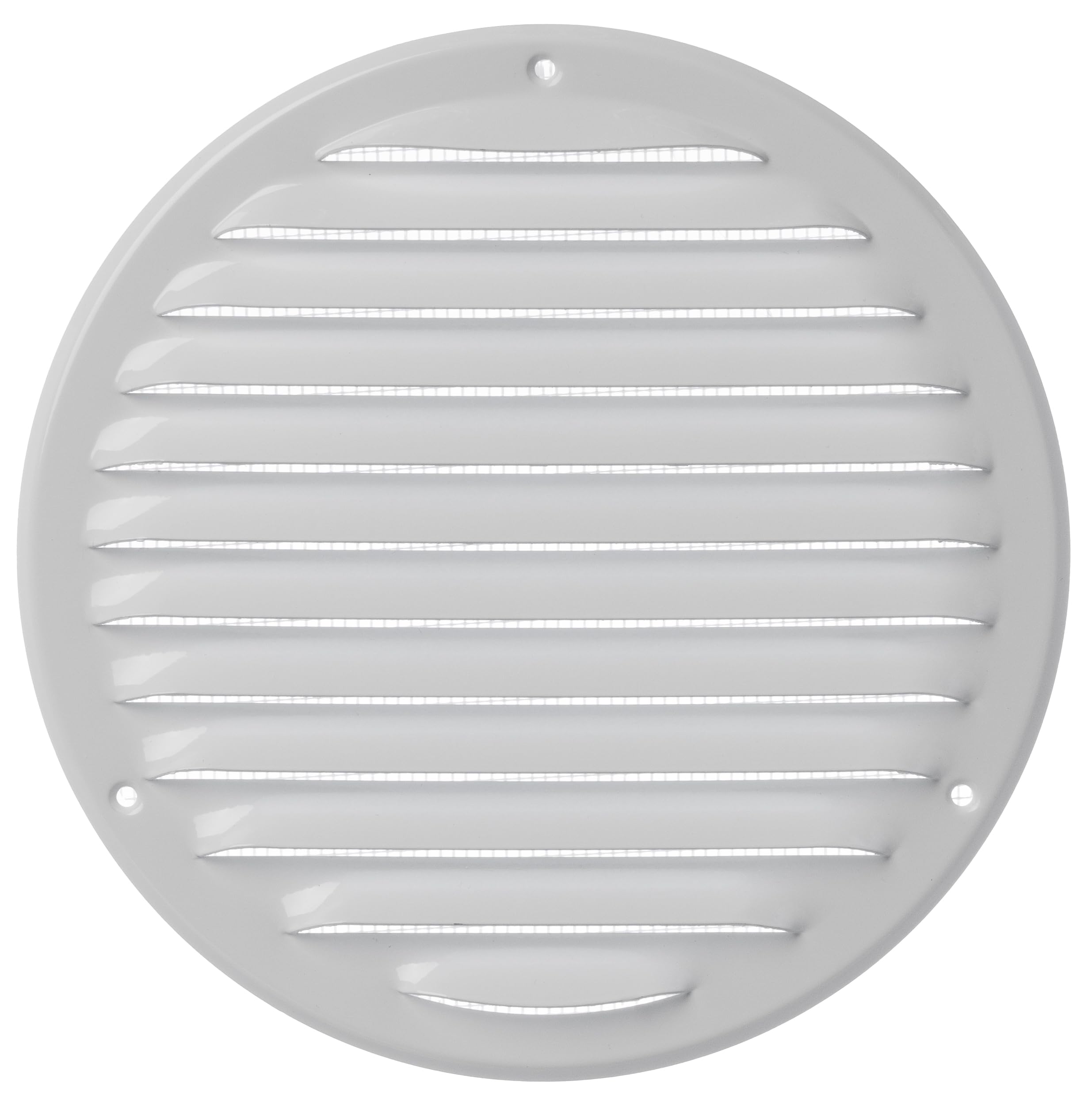 Steinberg14 White 160mm Metal Air Vent Cover with Insect Mesh - 6 inch Round Ventilation Grille
