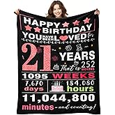 YPURTSD 21st Birthday Gifts for Her - Gifts for 21 Year Old Female - 21 Birthday Decorations for Her - Twenty-one YR Bday Gift for Women Female Daughter Niece Sister Girlfriend Ideas Blanket 50"x60"