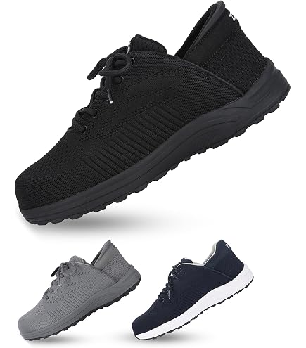 Amazon.com | ZEBA Hands Free Slip on Black Husky Sneakers for Men
