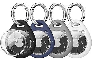 4 Pack Air tag Holder for Holder Case, Anti-Scratch Silicone Protective Case Keychain Accessories for Wallet, Dog Collar, Lug