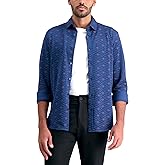 Haggar Men's Long Sleeve Print Cotton Shirt