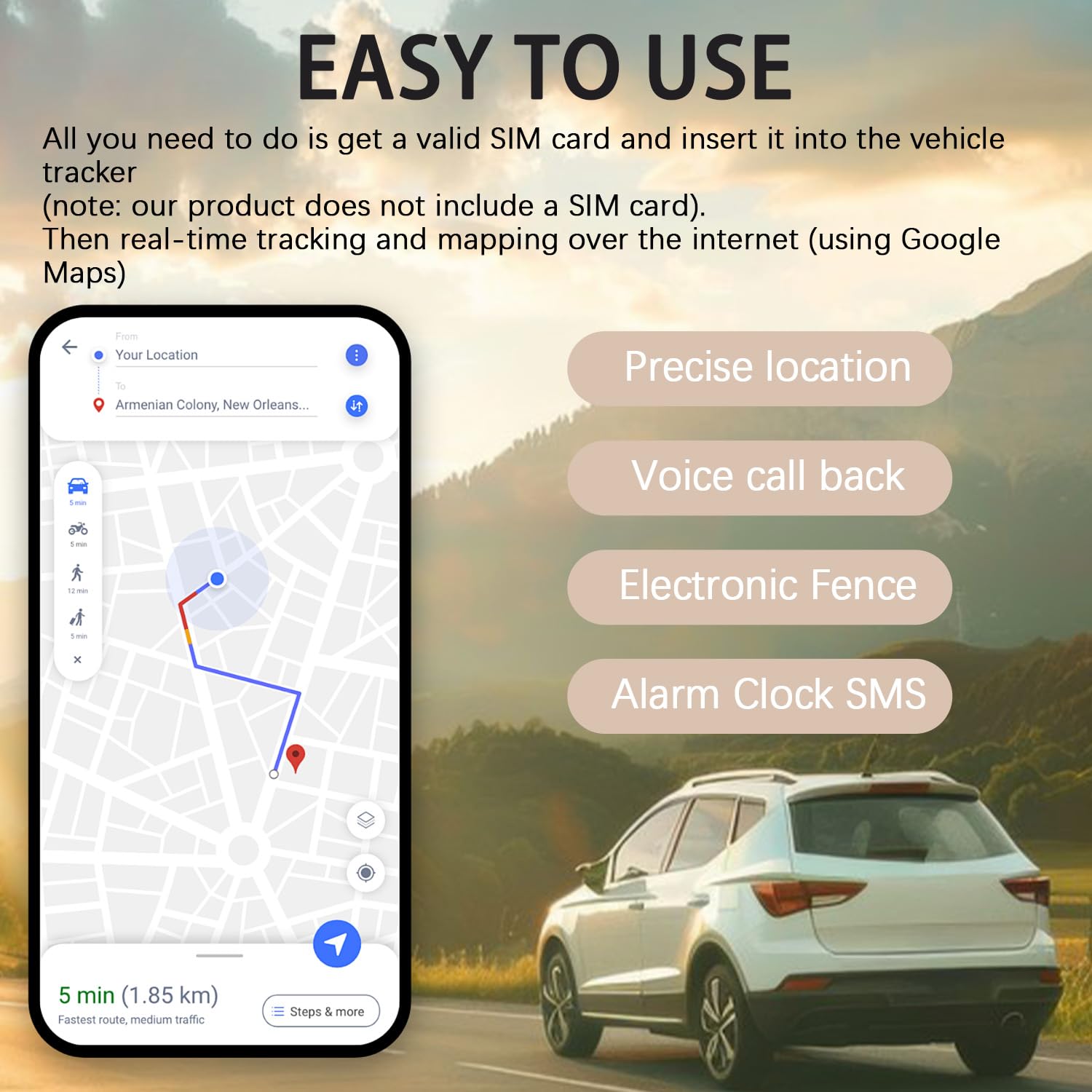 Mini GPS Tracker for Vehicles: Tracker Device for Vehicles No Subscription No Monthly Fee Car Tracker Device Hidden Magnetic Real-Time Tracking for Cars Kids Dogs (GF11-M3)