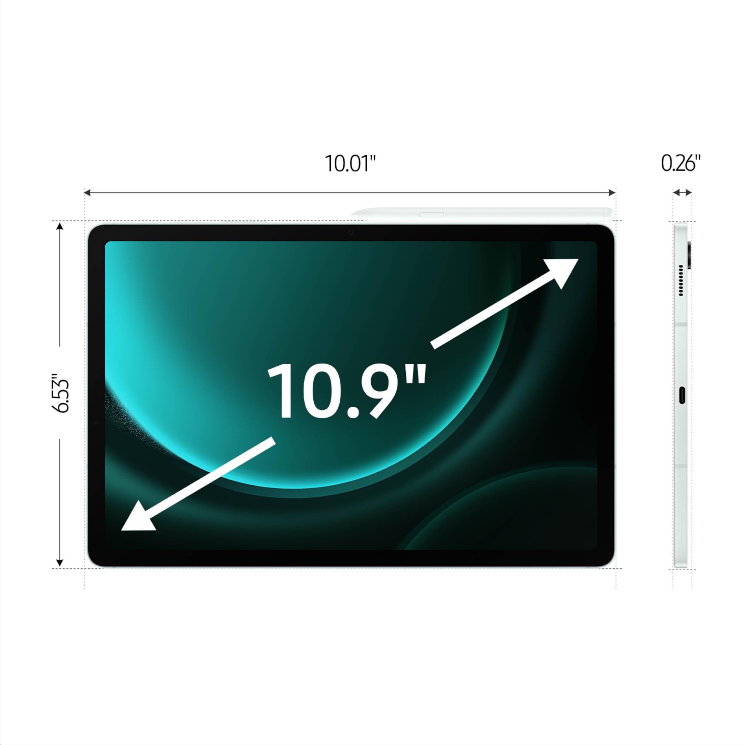 SAMSUNG Galaxy Tab S9 FE Wi-Fi 10.9” 128GB, Android Tablet + Free Smart Book Cover, IP68 Water- and Dust-Resistant, Long Battery Life, Powerful Processor, S Pen, 8MP Camera, US Version, 2023, Mint