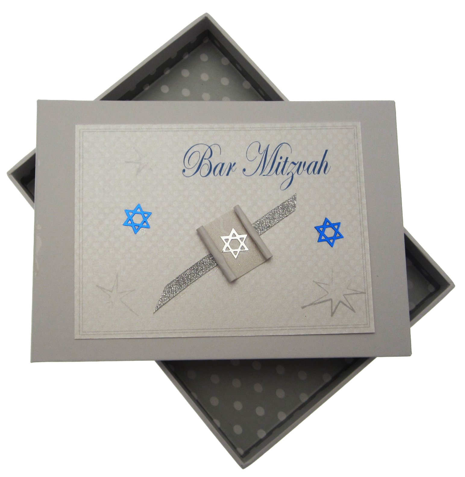 white cotton cards Bar Mitzvah Tiny Photo Album Jewish Gift (Boys)