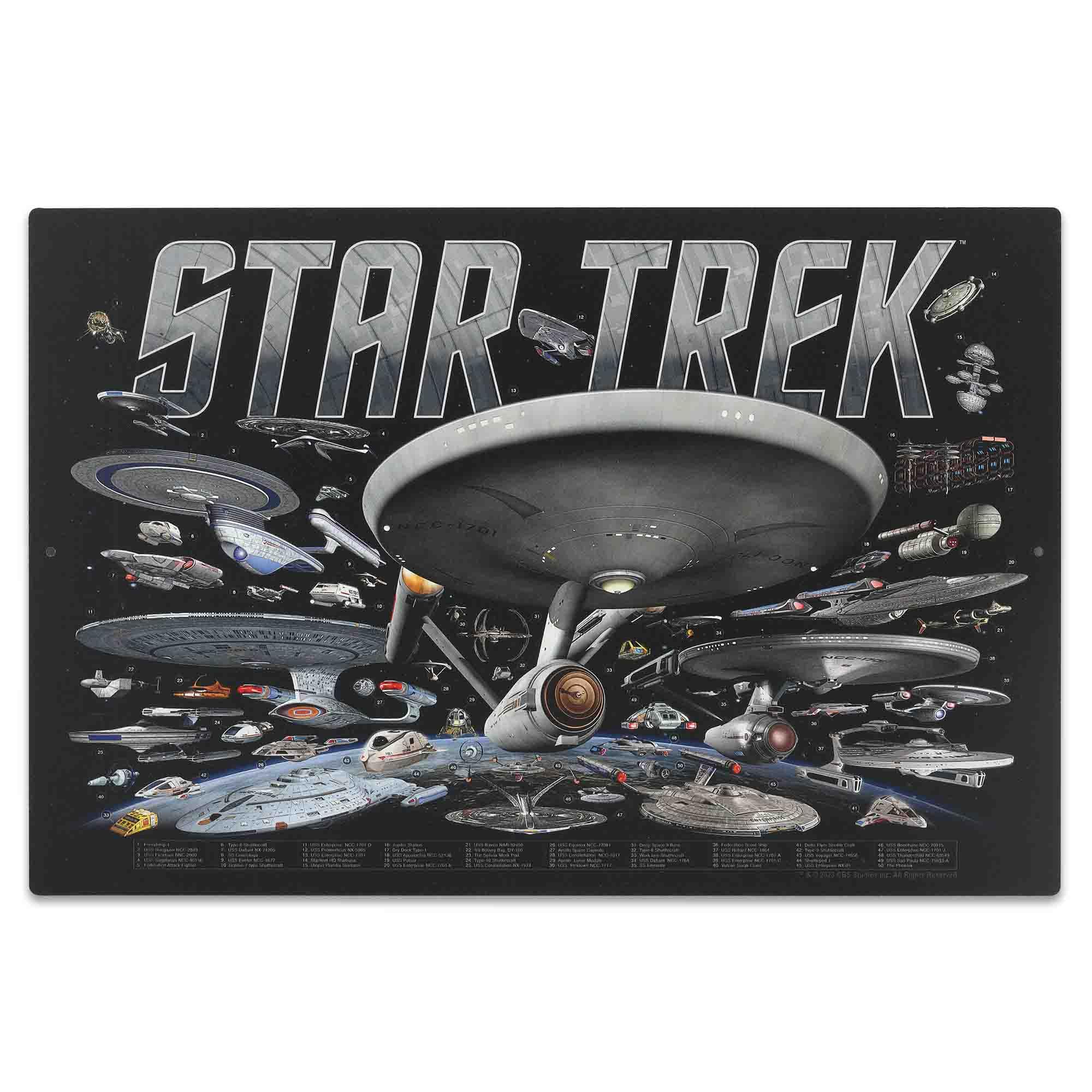 Star Trek Ships Metal Sign - Vintage Star Trek Wall Decor for Man Cave, Movie Room or Bedroom