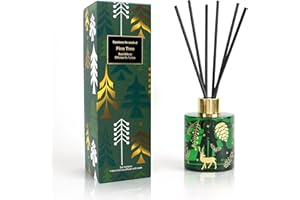 BRAKULA Reed Diffuser Set, Pine Needle Scented,8 Scent Diffuser Sticks with Christmas Bottle Design,Home Decor Bedroom Living Room Bathroom Office