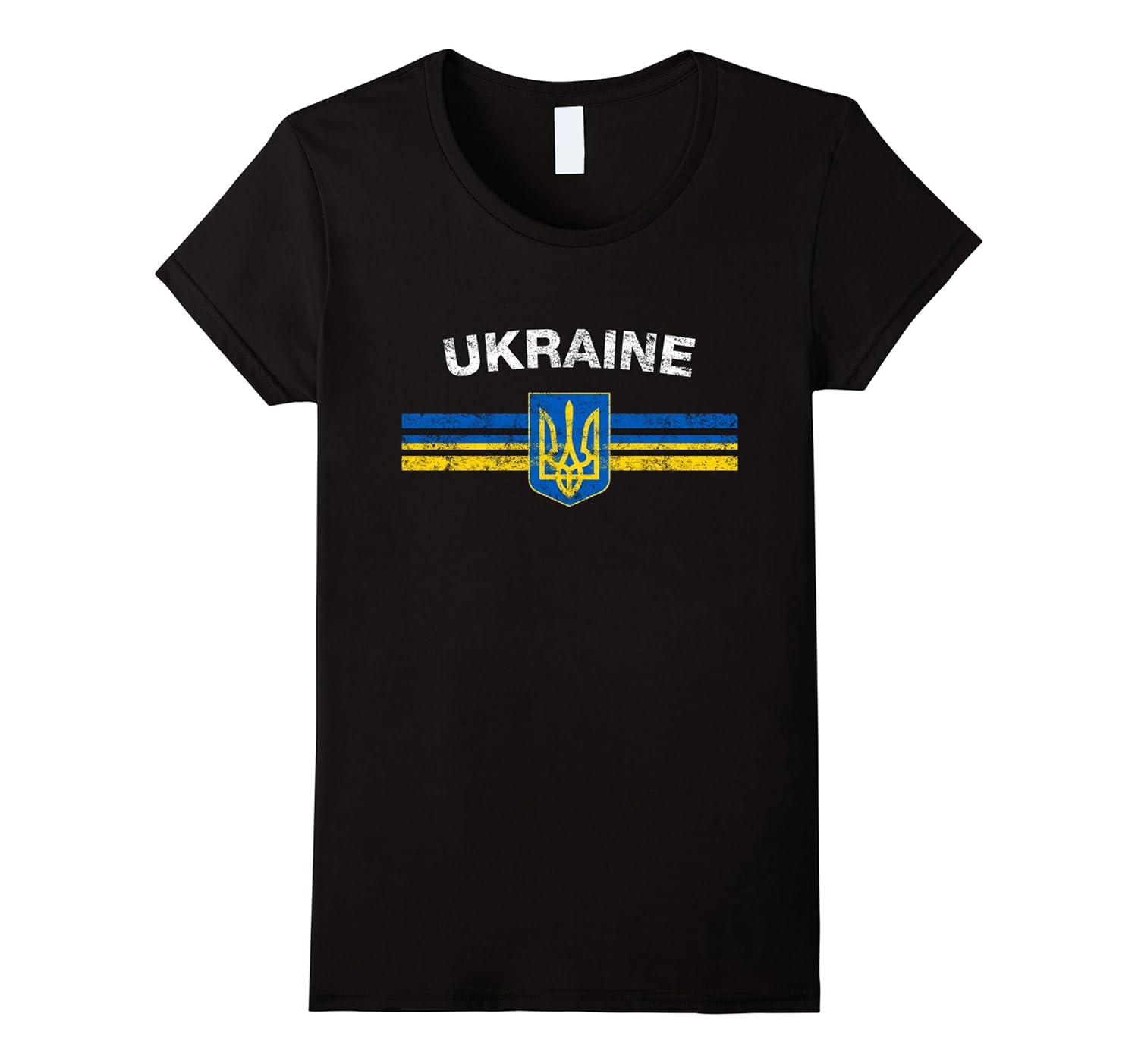 T-shirt Femme Ukraine Flag - Coton 100% - Style Juniors - Tailles S à XL - Marque Threadrock