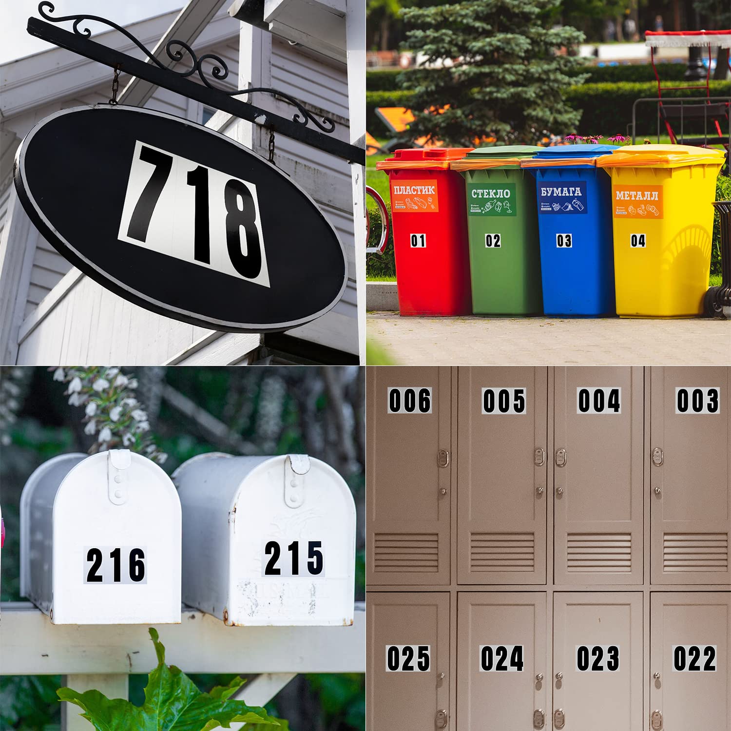 60 Numbers, Reflective Adhesive Mailbox Number Pack, 3