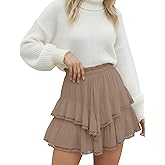 Seawhisper Skirt with Shorts Flowy Skorts for Woman Dressy Casual Boho Ruffle Tiered Skorts XS-XXL