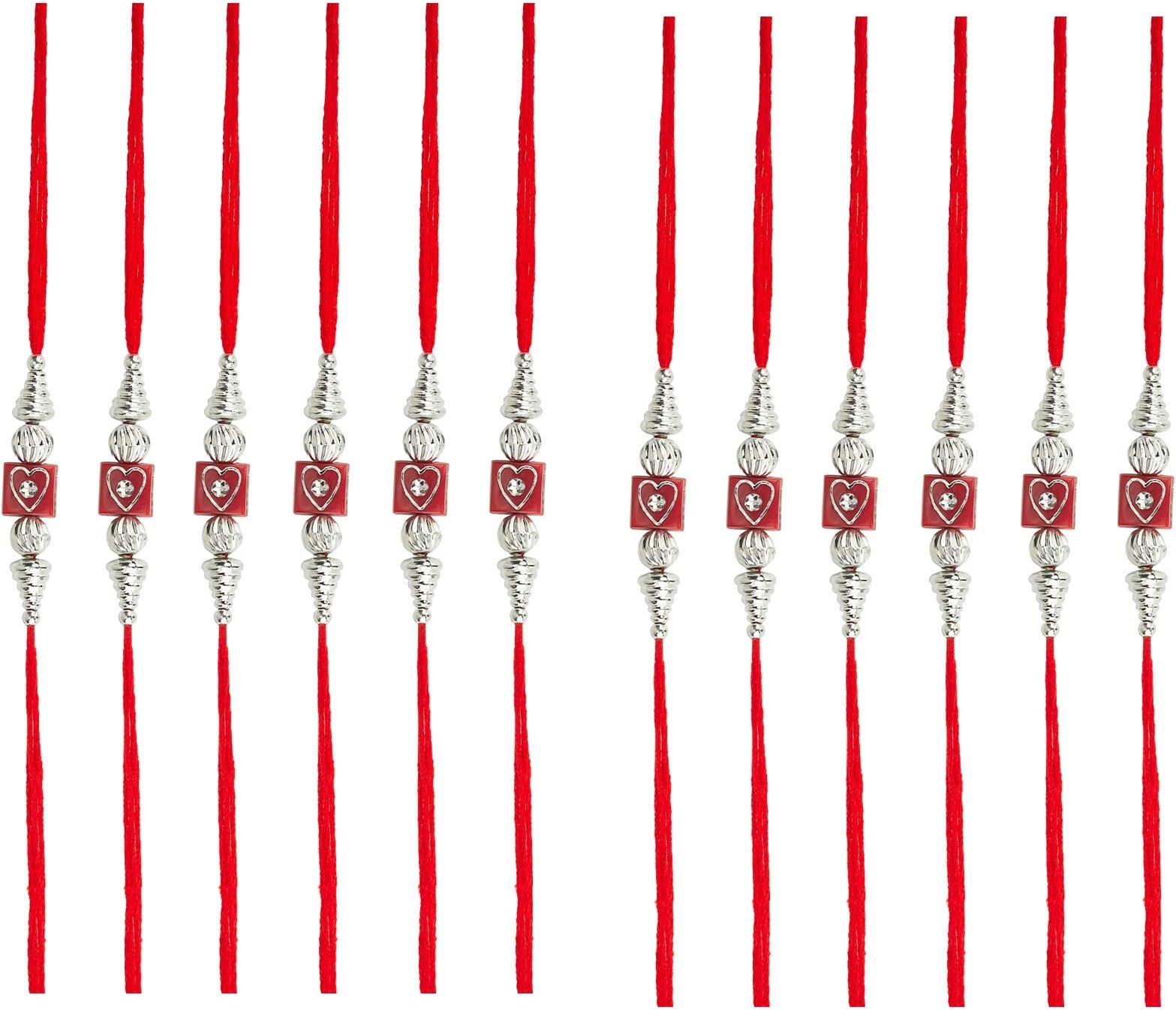 Rakhi Thread Raksha Bandhan Hindu Indian Festival | Wrist Band | Rakhadi Rakhi 12 (Set of 12 Rakhi)
