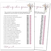 Bridal Shower Games, Wedding Shoe Game, Floral Wedding Game Cards, Bridal Shower Games 25 Guests for Engagement Party, Minimalist Engagement Party Supplies (5"x7") -17