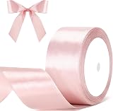 G2PLUS Baby Pink Satin Ribbon 40mm x 22m Decorative Gift Wrapping Crafting view 1